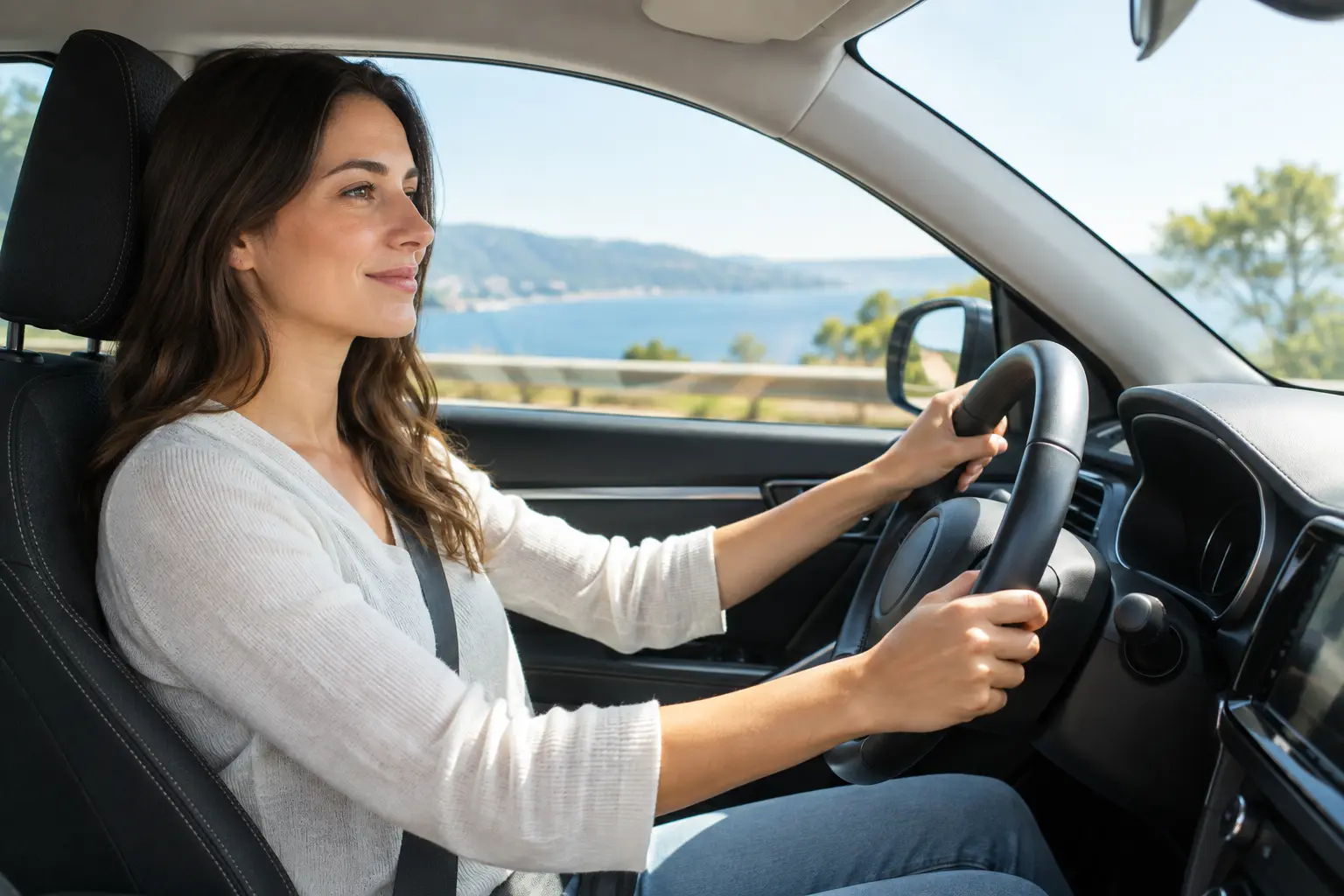 Mujer conduciendo un vehículo